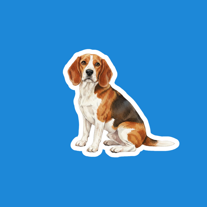 Beagle Red and White Watercolor Vinyl Sticker – Designs by Mysh