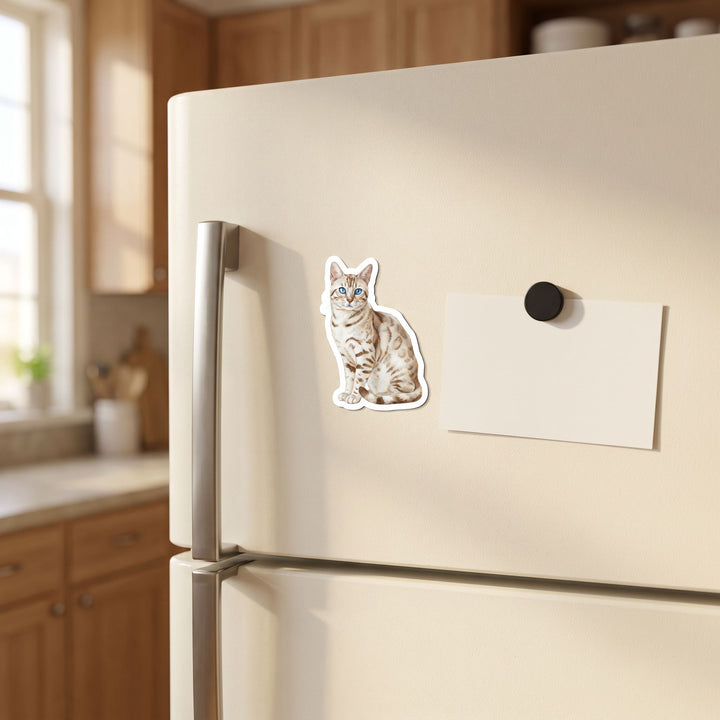 Bengal Seal Lynx Point Watercolor Magnet on a fridge - Designs by Mysh
