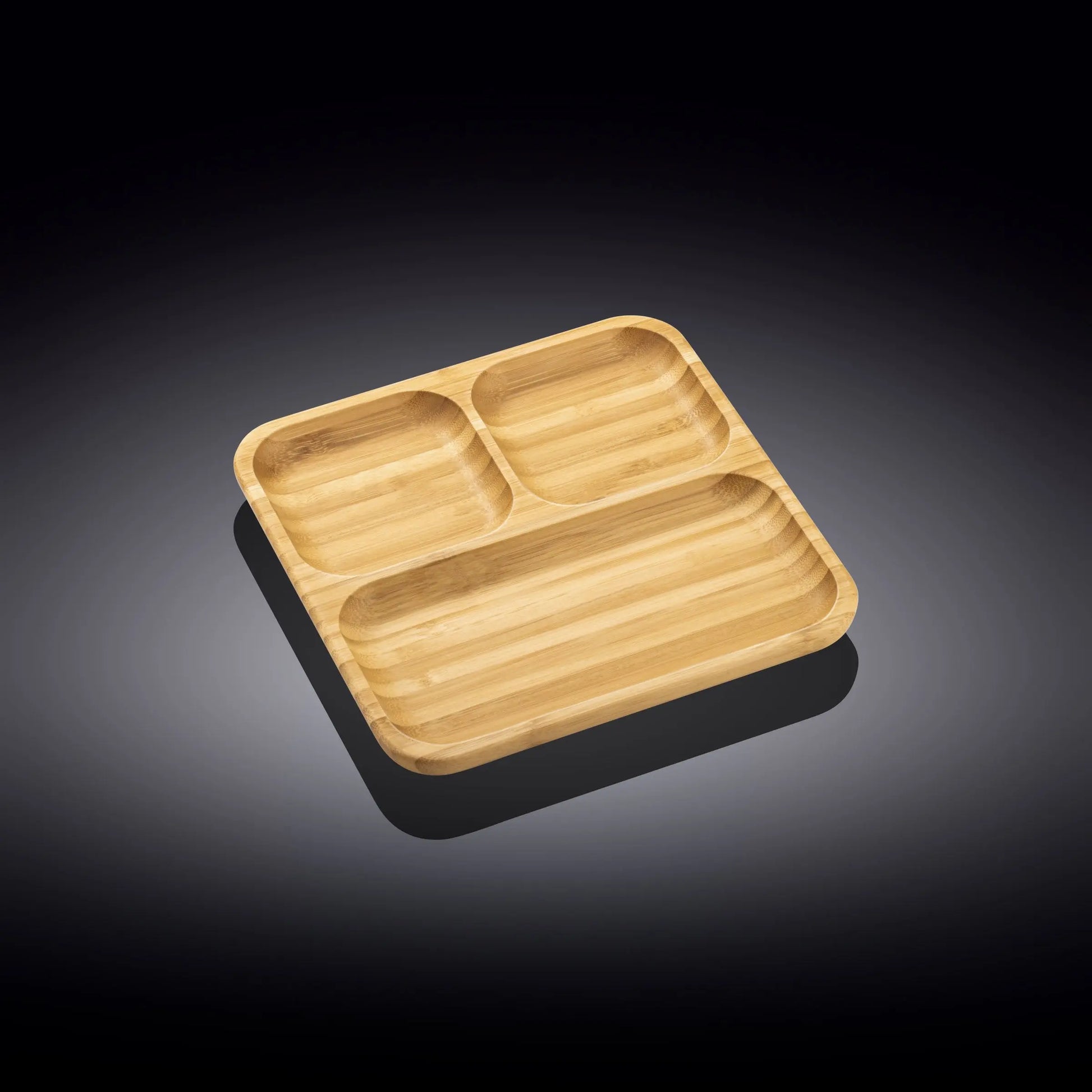 Bamboo Square Divided Dish / Bento box 8.5" inch X 8.5" inch Wilmax USA