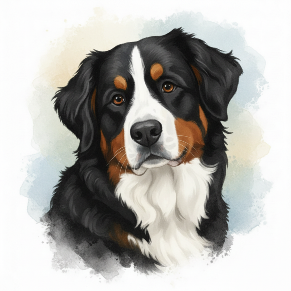 Bernese Mountain Dog Watercolor Style  - Magnetic Bookmark