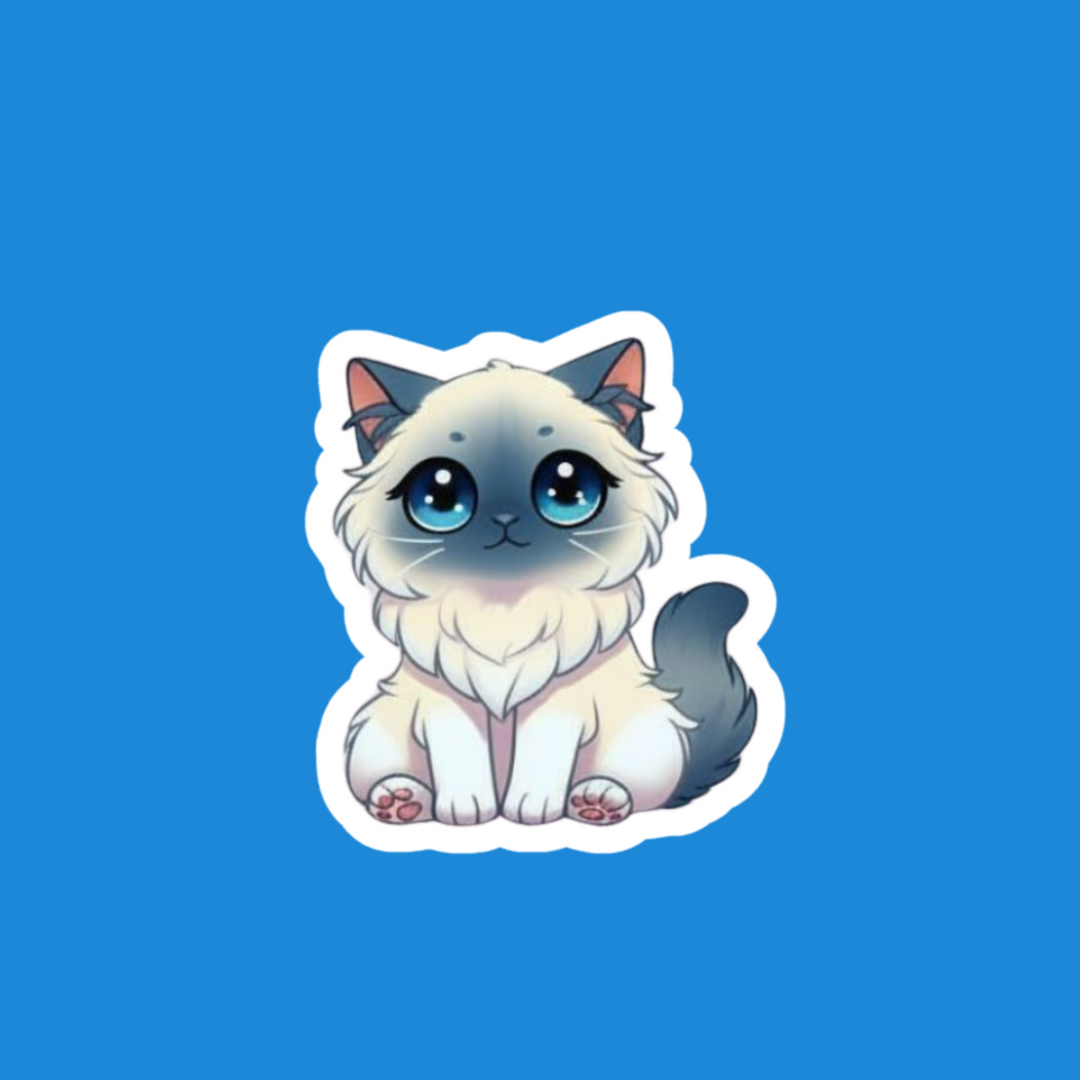 Birman Blue Point Kawaii Artwork – Designs by Mysh