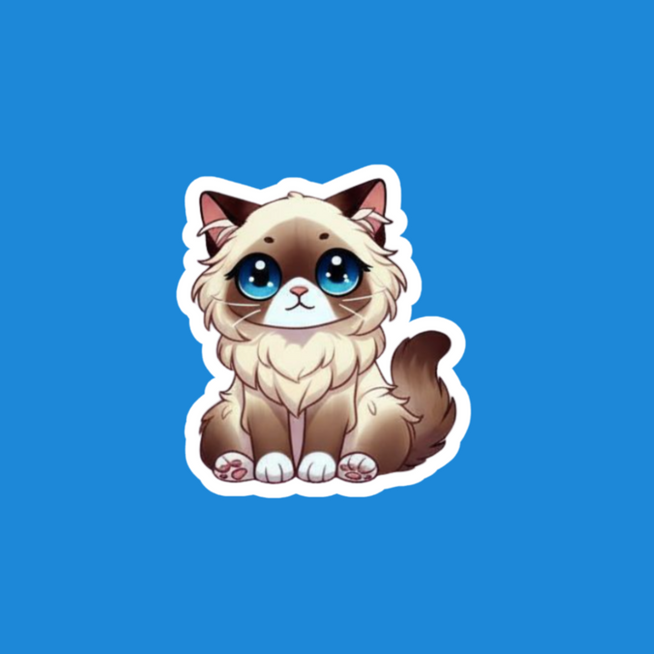 Birman Seal Point Cat Kawaii