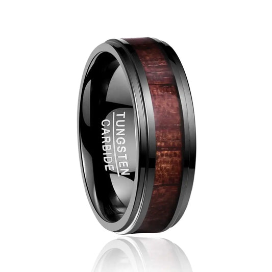 Black Wooden Tungsten Carbide Ring Designs by Mysh