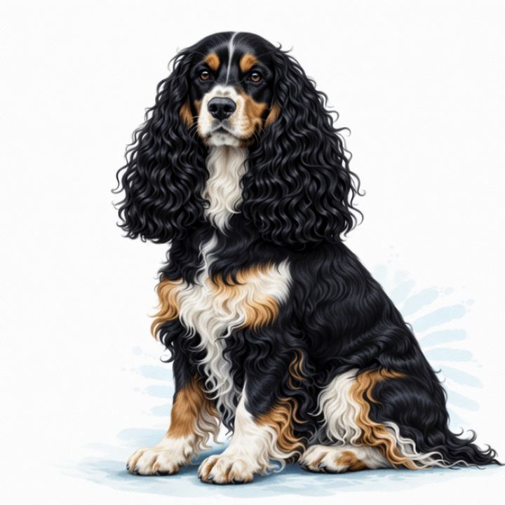 English Cocker Spaniel Black White and Tan Vinyl Sticker - Designs by Mysh