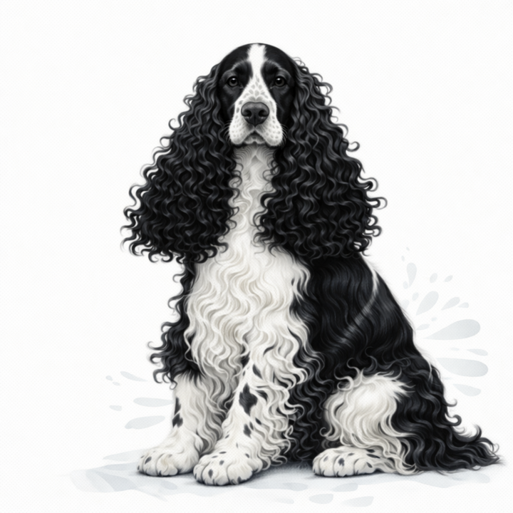 English Cocker Spaniel Black and White Vinyl Sticker - Designs by Mysh