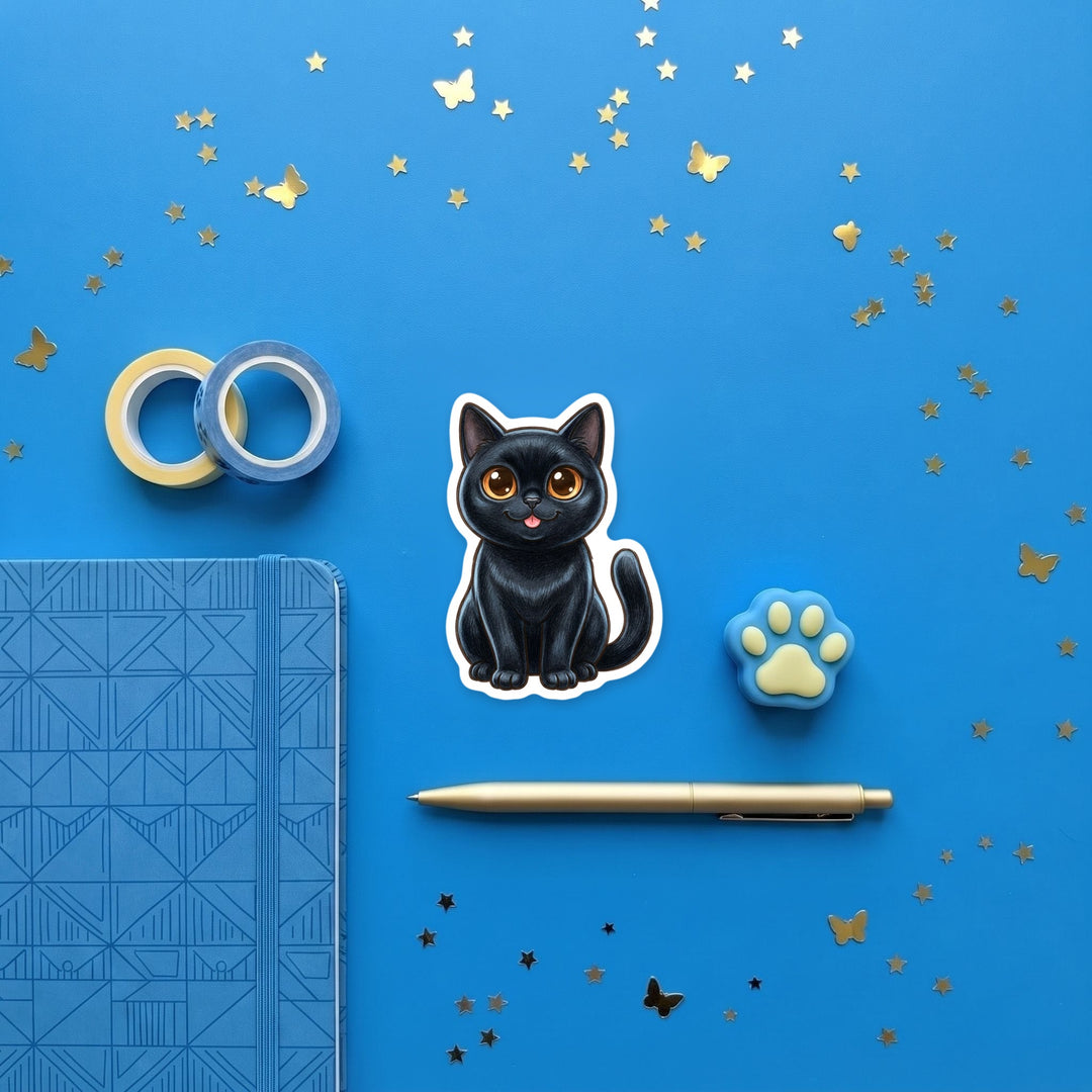 Bombay Cat kawaii magnet flat lay with stationery – Designs by Mysh