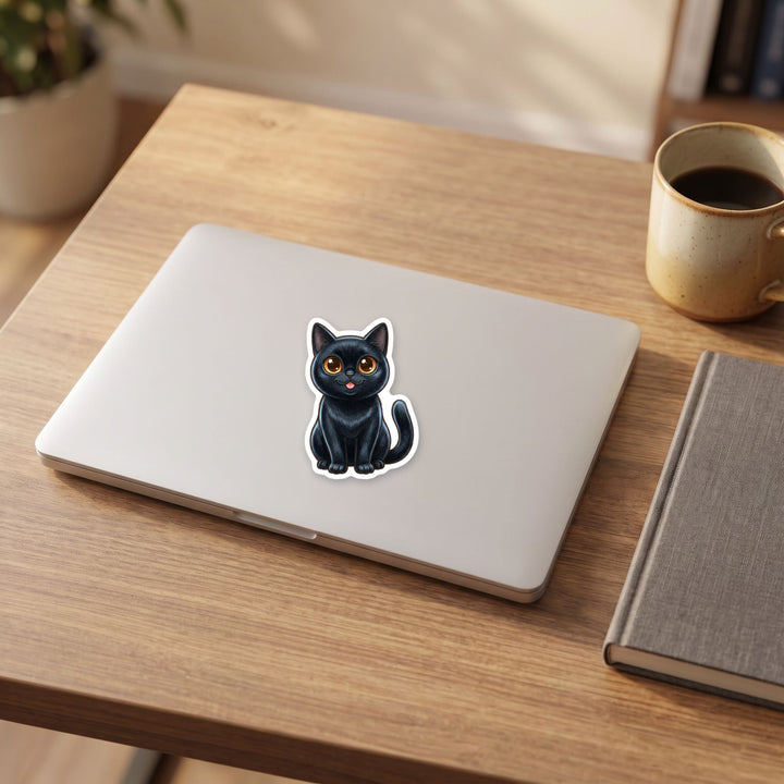 Bombay Cat kawaii sticker on a laptop – Designs by Mysh