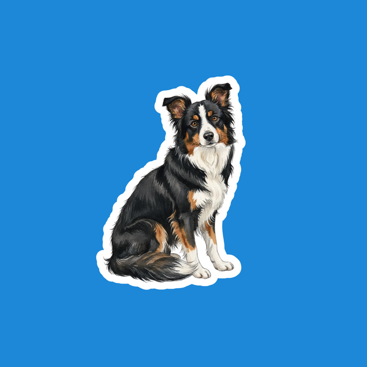Border Collie Black Tri Watercolor Vinyl Sticker – Designs by Mysh