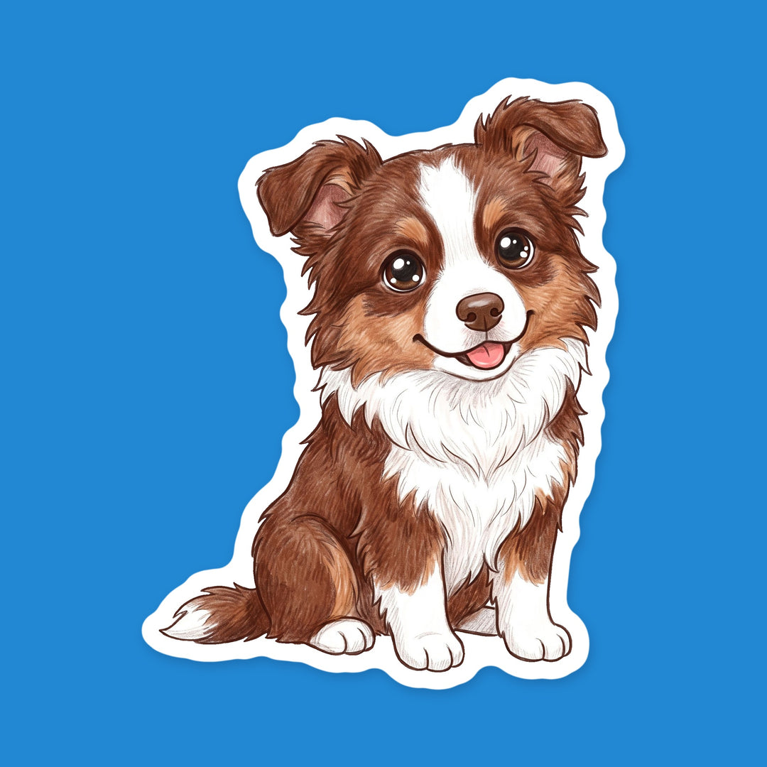 Border Collie Red kawaii vinyl sticker – Designs by Mysh