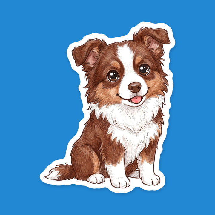 Border Collie Red kawaii vinyl sticker – Designs by Mysh