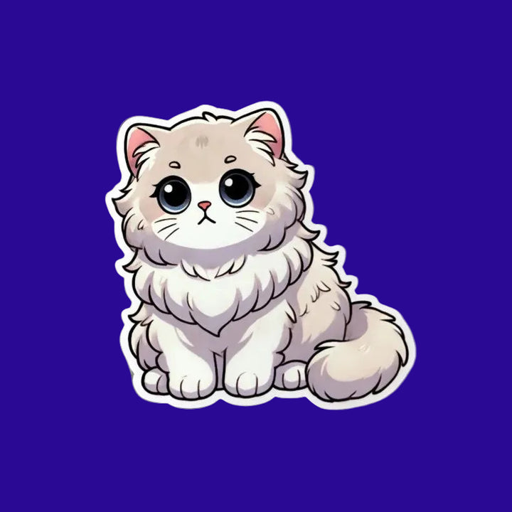 British Longhair Cat Magnet – 3" Cute Fluffy Die-Cut Fridge Magnet – Kawaii Plush Cat Art – Cat Lover Gift - Designs by Mysh
