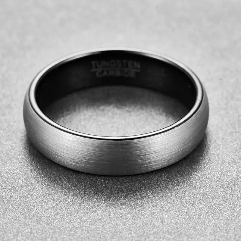 Brushed Silver and Black Tungsten Ring Designs by Mysh