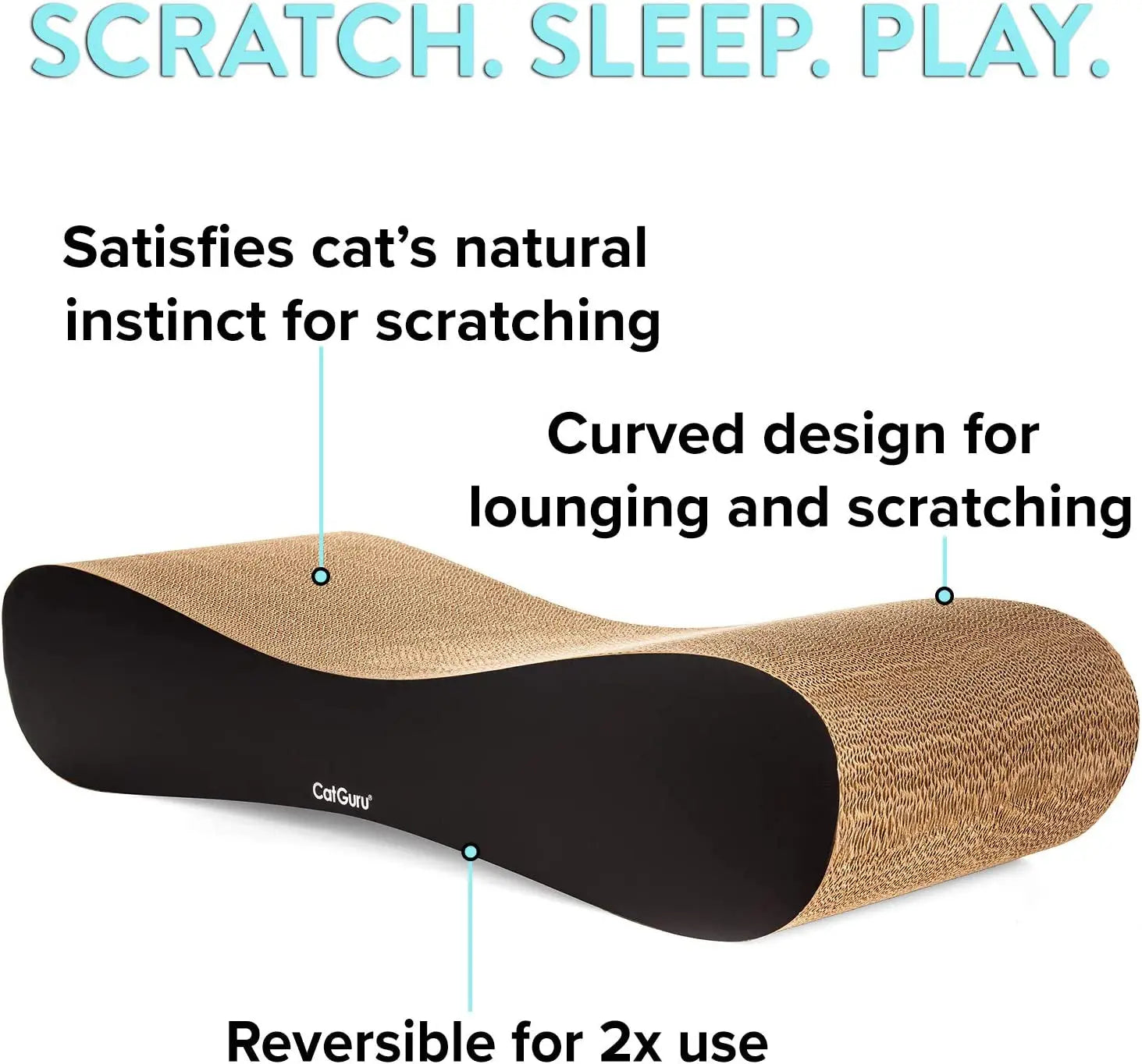 Cat Scratcher Lounge, Reversible Cat Scratching Board, Cardboard Cat Scratcher, Premium Cat Scratch Post, Durable Cat Scratchers, Cat Scratching Bed, Cat Scratching Post (XXL) - Designs by Mysh