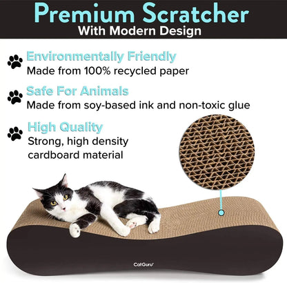 Cat Scratcher Lounge, Reversible Cat Scratching Board, Cardboard Cat Scratcher, Premium Cat Scratch Post, Durable Cat Scratchers, Cat Scratching Bed, Cat Scratching Post (XXL) - Designs by Mysh