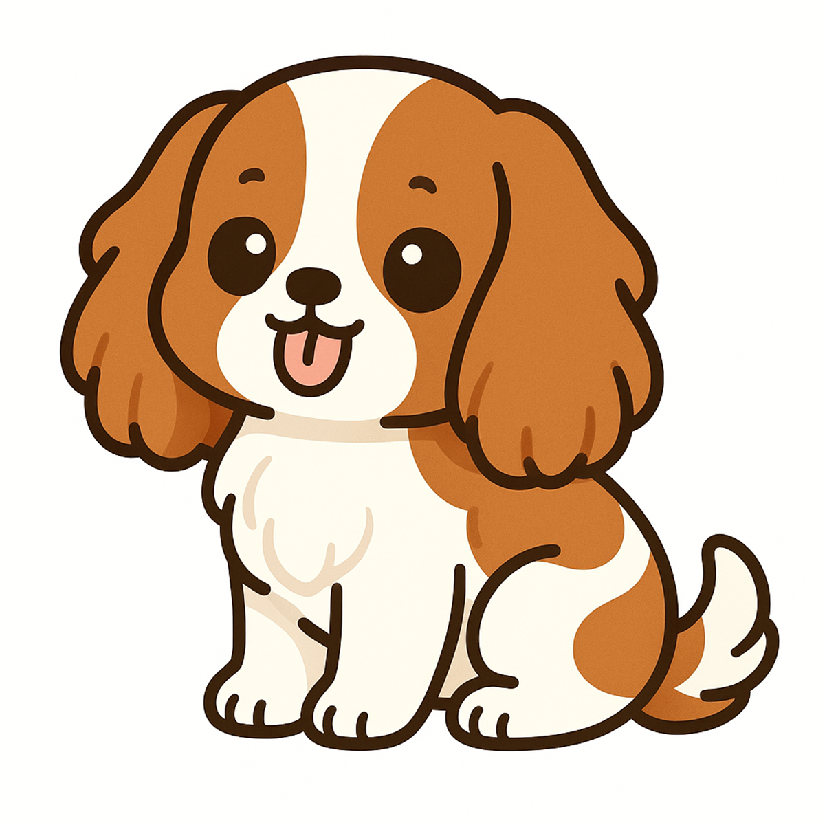 Cavalier King Charles Spaniel Kawaii Vinyl Sticker – 3" Waterproof Dog Decal | Blenheim, Ruby, Black & Tan, Black & White