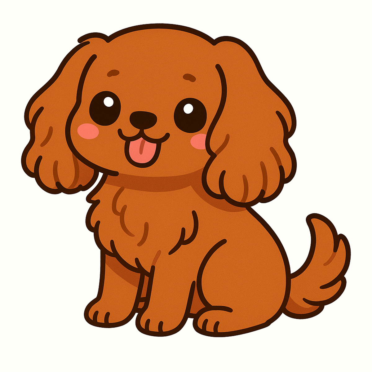 Cavalier King Charles Spaniel Kawaii Vinyl Sticker – 3" Waterproof Dog Decal | Blenheim, Ruby, Black & Tan, Black & White