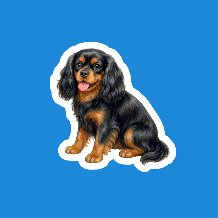 Cavalier King Charles Spaniel Black &amp; Tan Watercolor – Designs by Mysh