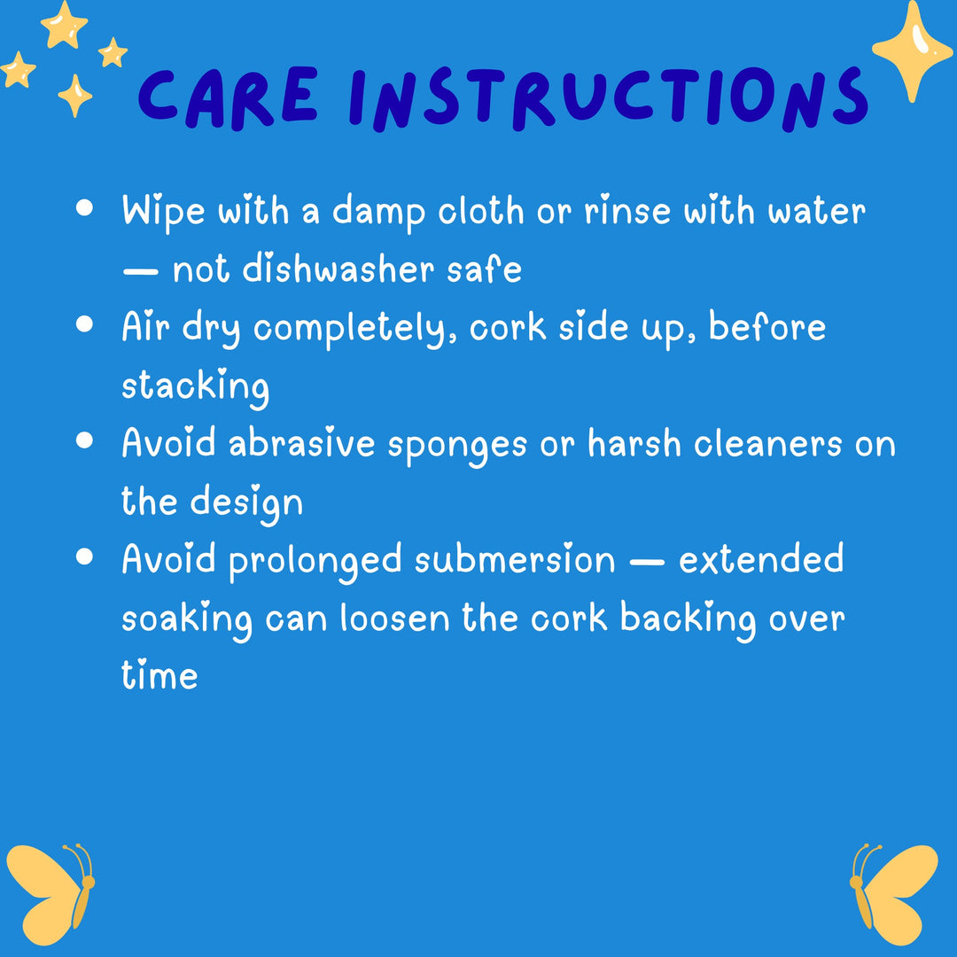 Ceramic Home Coaster Care Instructions - Designs by Mysh