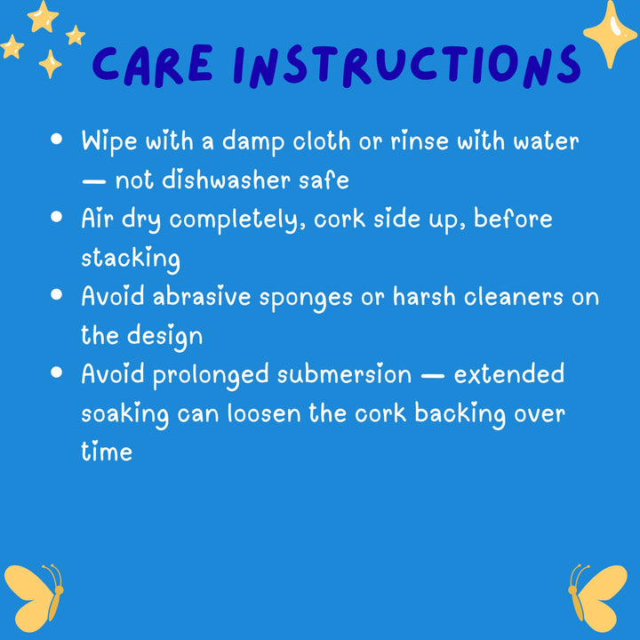 Ceramic Home Coaster Care Instructions - Designs by Mysh