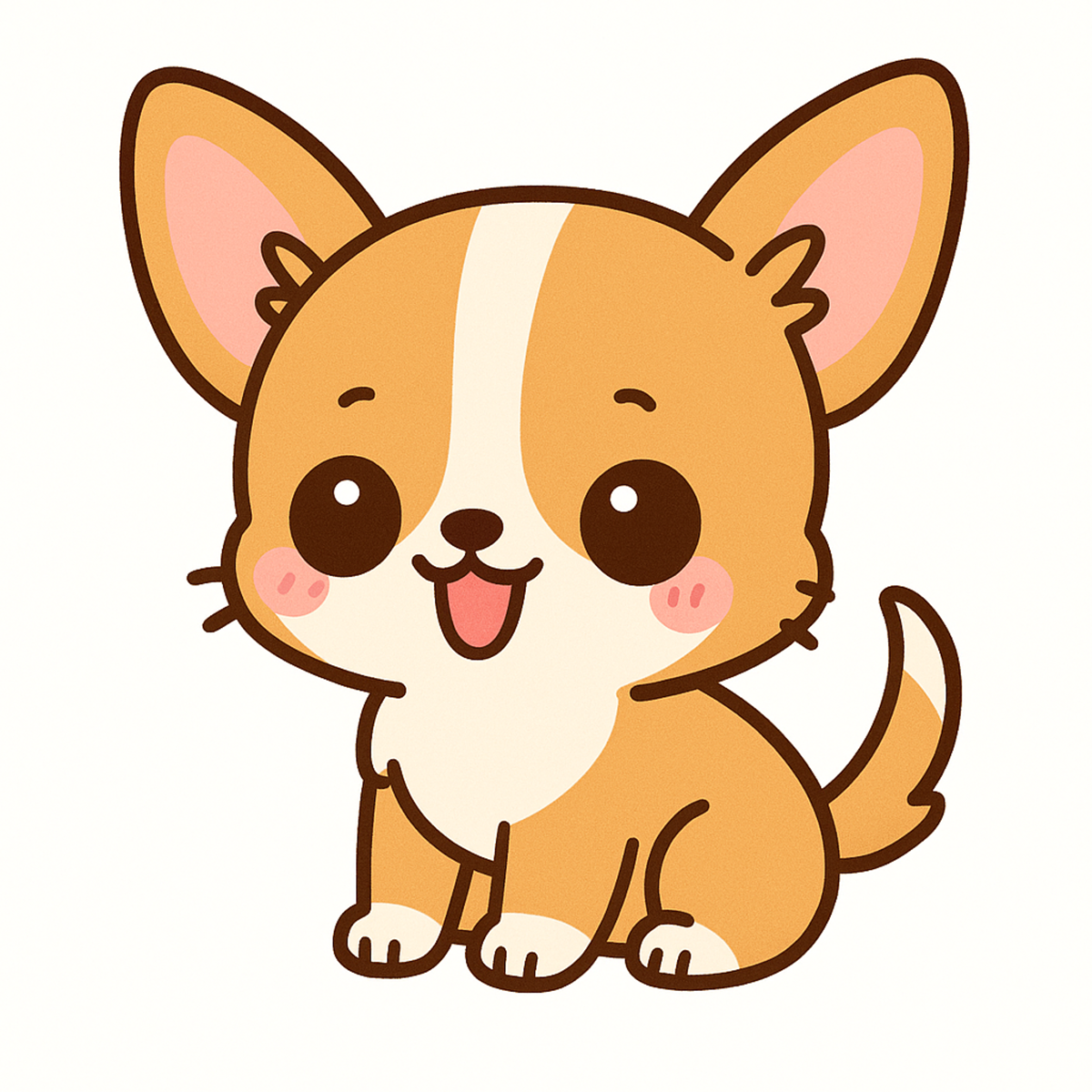 Chihuahua Dog Sticker – Cute Kawaii Style | Vinyl Waterproof Die Cut Sticker (3 Inch)