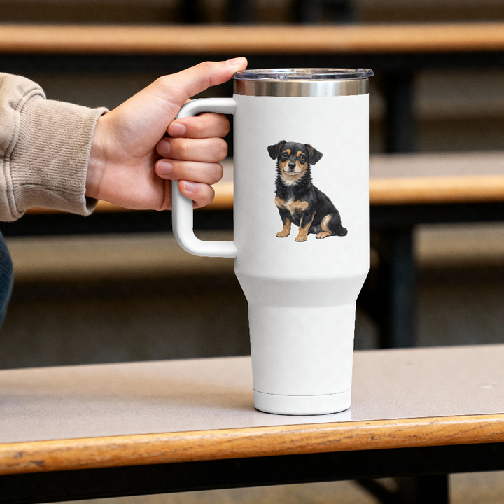 Chiweenie Black and Tan Vinyl Sticker - Product info card - Designs by Mysh