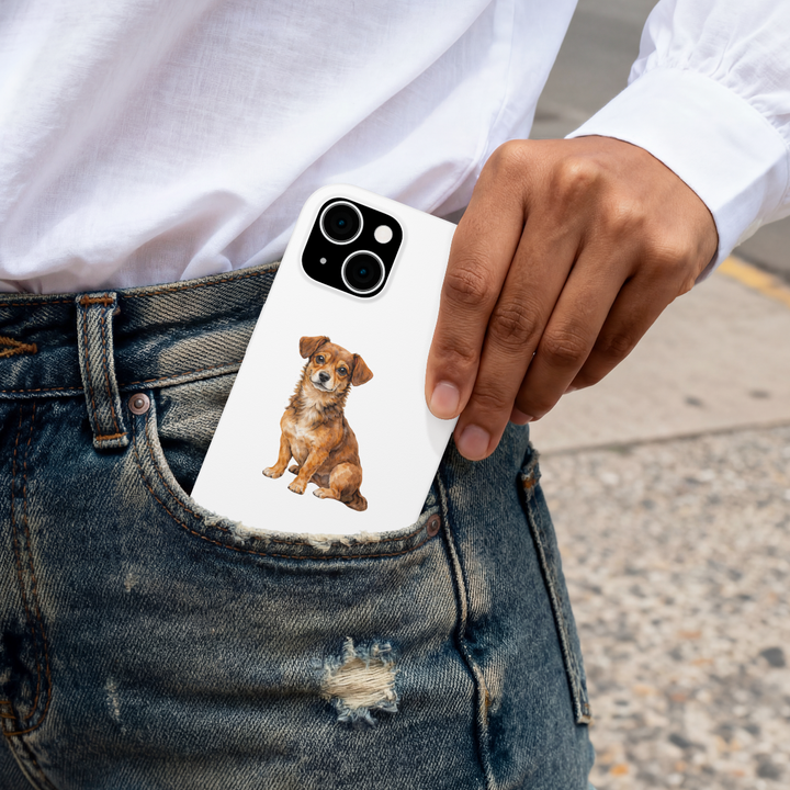 Chiweenie Brown Watercolor Style - Vinyl Stickers