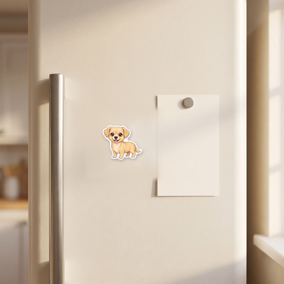 Chiweenie Tan kawaii magnet on a fridge – Designs by Mysh