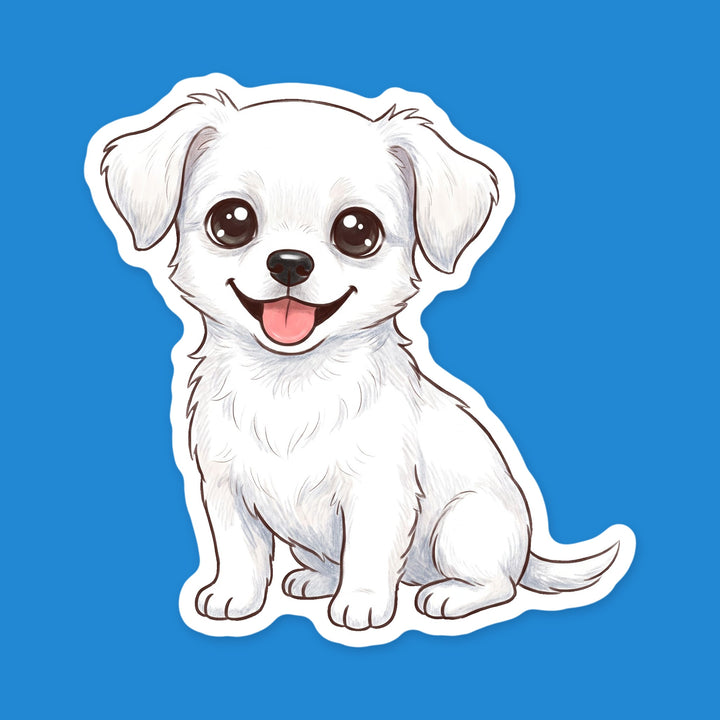 Chiweenie White kawaii vinyl sticker – Designs by Mysh