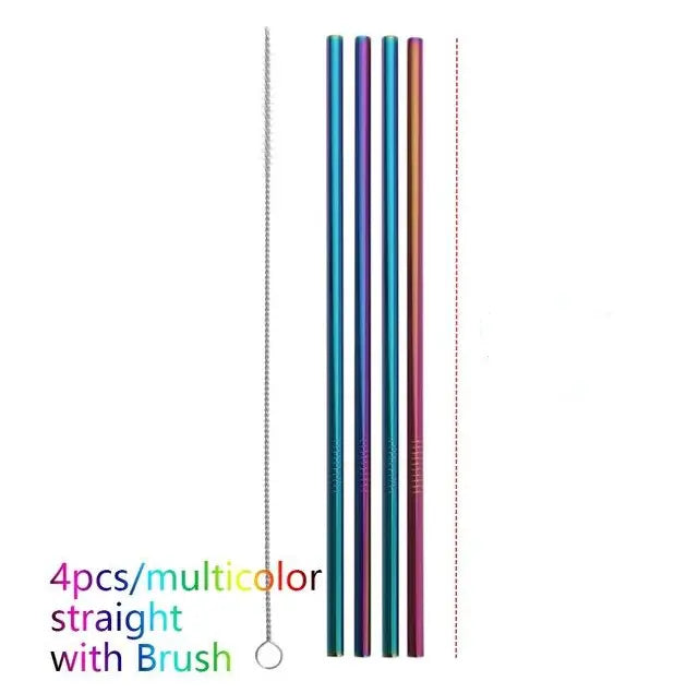 Colourful Reusable Stainless Steel Straws - Designs by Mysh