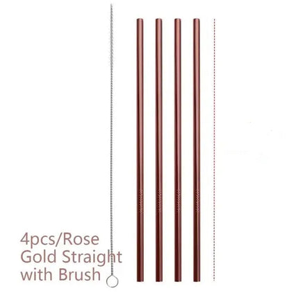 Colourful Reusable Stainless Steel Straws - Designs by Mysh