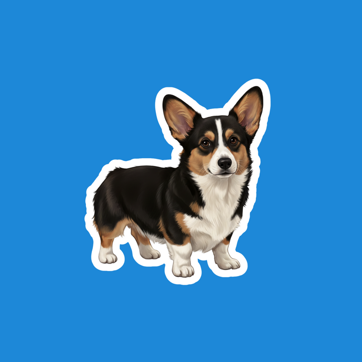 Corgi Black Tri Watercolor Vinyl Sticker – Designs by Mysh