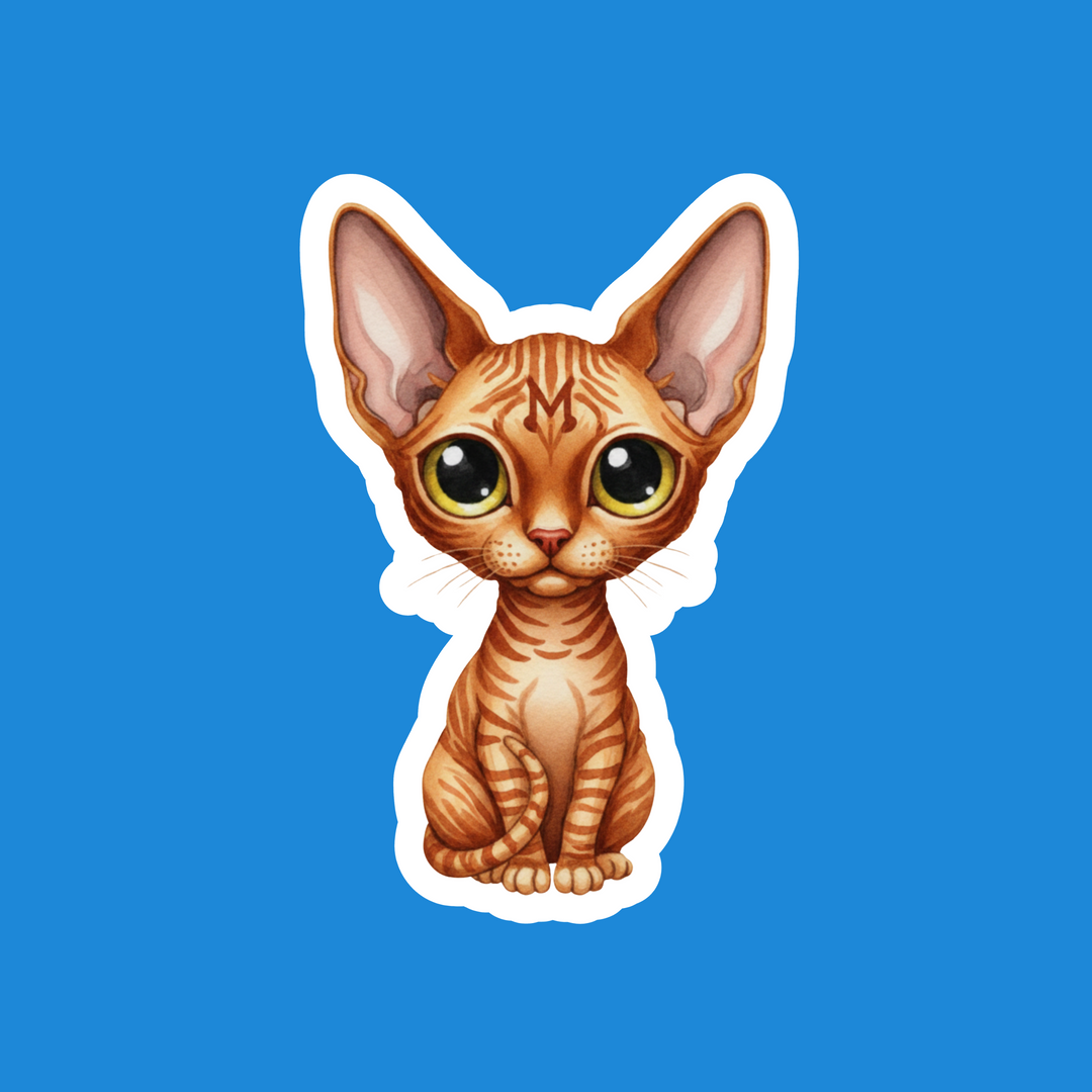 Cornish Rex Red Tabby Kawaii Cat Artwork – Designs by Mysh