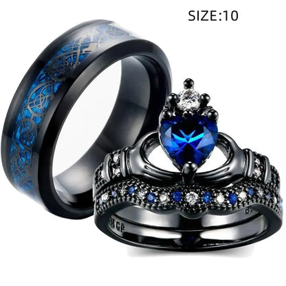 Crown love sapphire female ring - Designs by Mysh