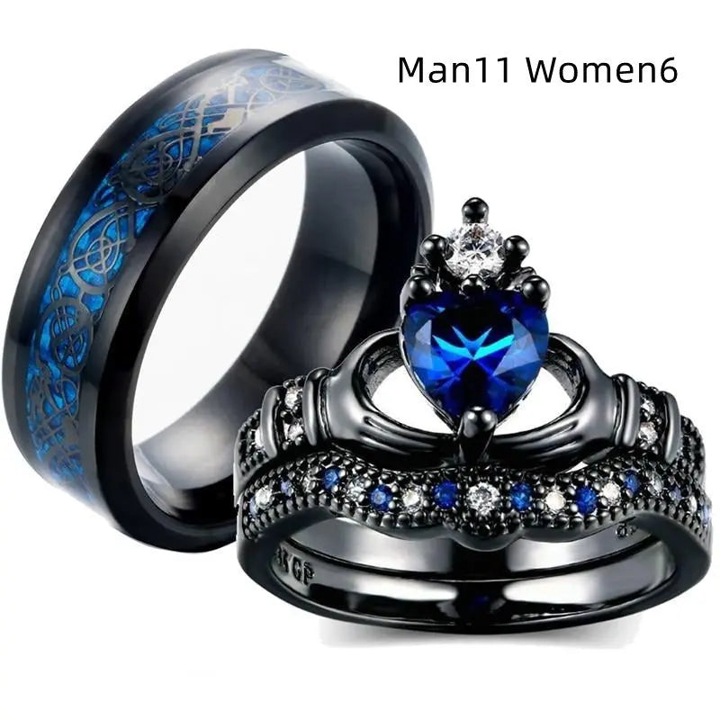 Crown love sapphire female ring - Designs by Mysh