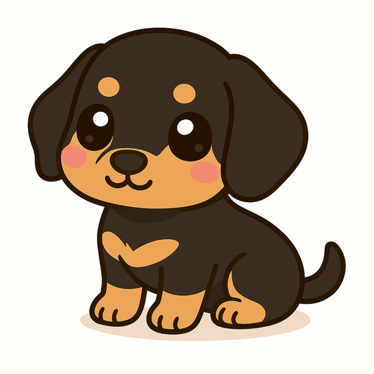 Dachshund Dog Sticker – Cute Kawaii Style | Vinyl Waterproof Die Cut Sticker (3 Inch)