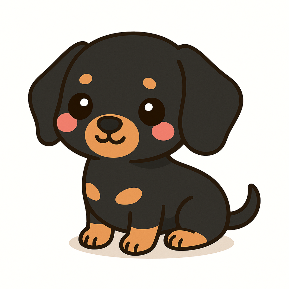 Dachshund Dog Sticker – Cute Kawaii Style | Vinyl Waterproof Die Cut Sticker (3 Inch)