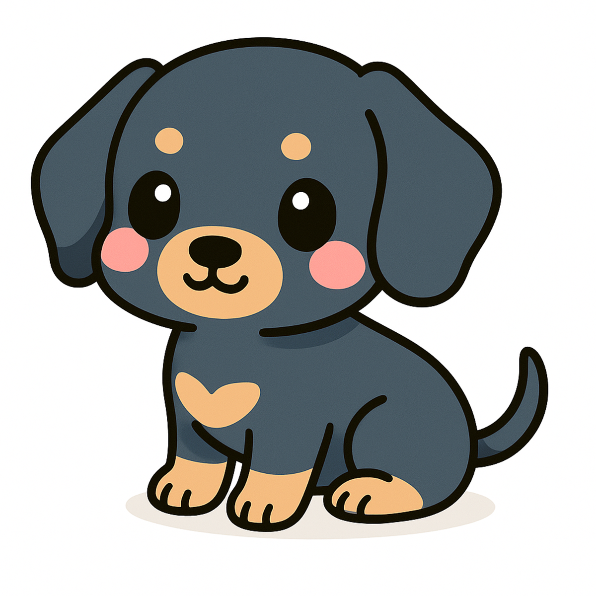 Dachshund Dog Sticker – Cute Kawaii Style | Vinyl Waterproof Die Cut Sticker (3 Inch)