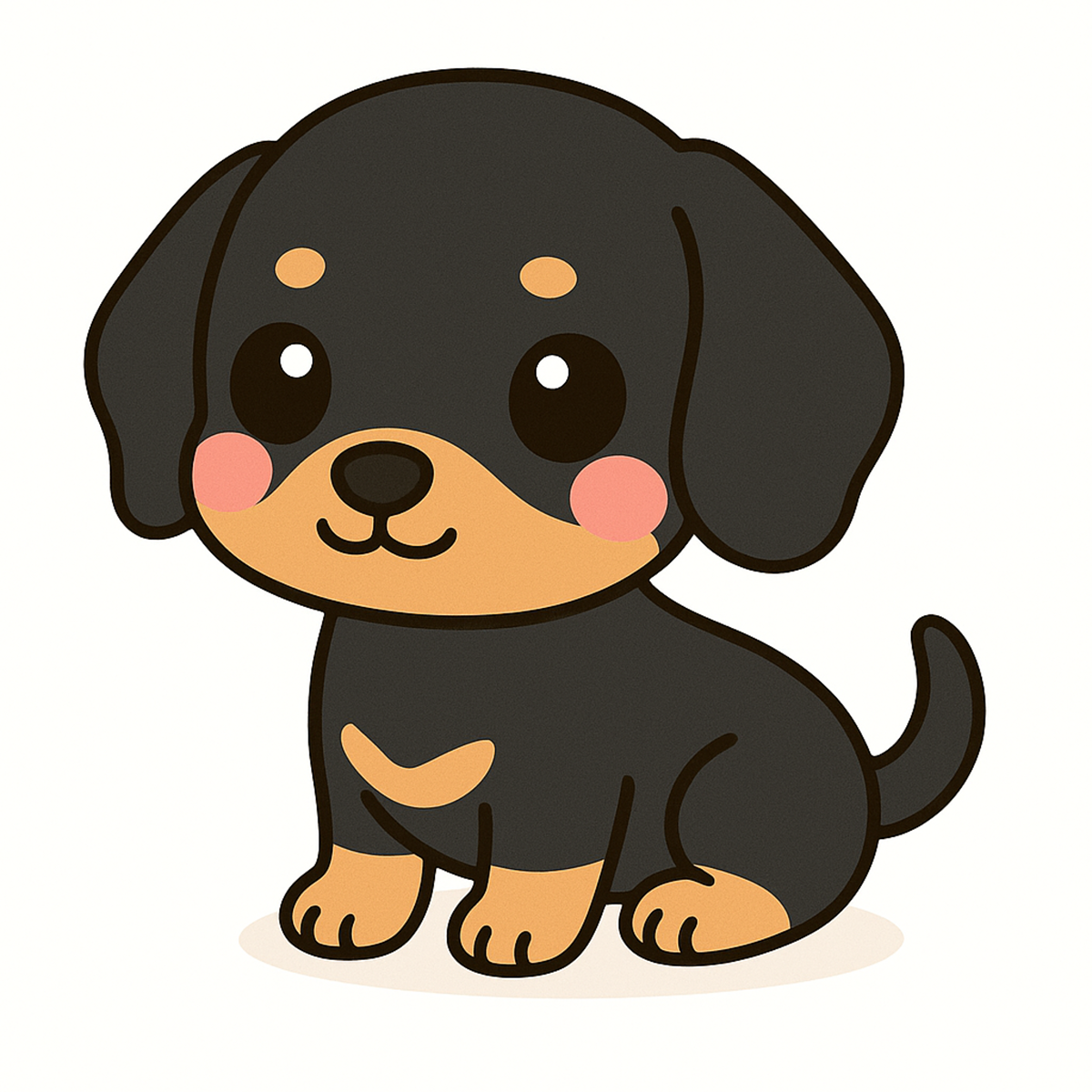 Dachshund Dog Sticker – Cute Kawaii Style | Vinyl Waterproof Die Cut Sticker (3 Inch)
