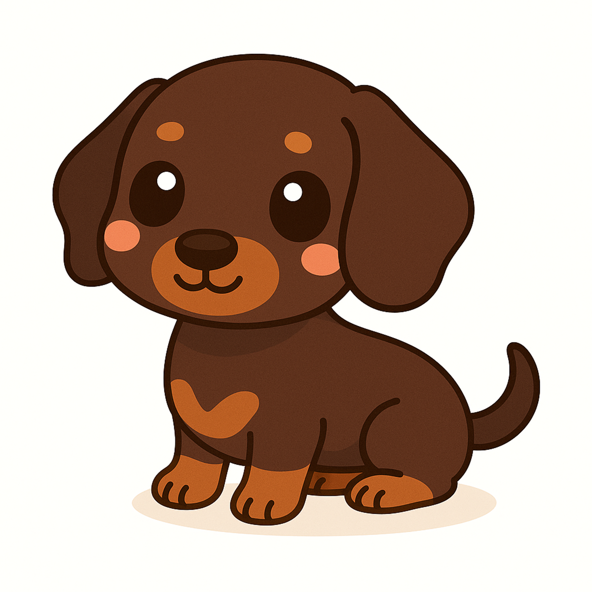 Dachshund Dog Sticker – Cute Kawaii Style | Vinyl Waterproof Die Cut Sticker (3 Inch)