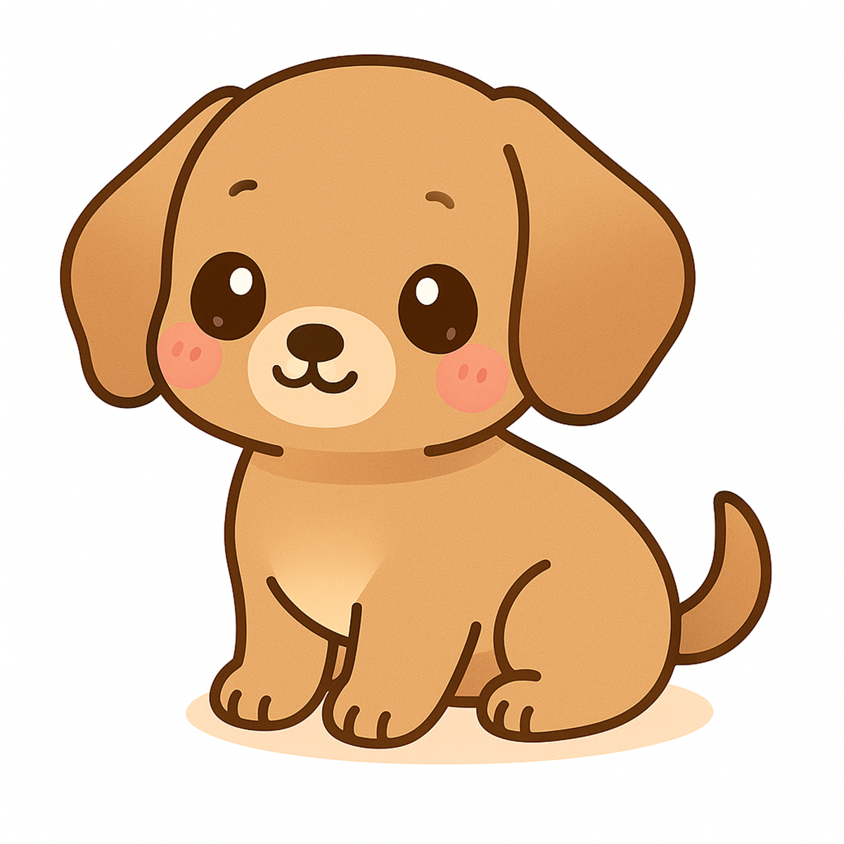 Dachshund Dog Sticker – Cute Kawaii Style | Vinyl Waterproof Die Cut Sticker (3 Inch)