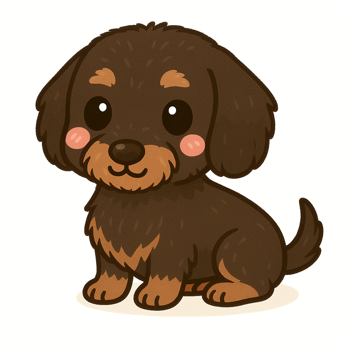 Dachshund Dog Sticker – Cute Kawaii Style | Vinyl Waterproof Die Cut Sticker (3 Inch)