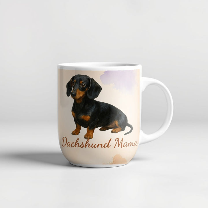 Black and Tan Dachshund watercolor Dachshund Mama 15oz ceramic mug - Designs by Mysh
