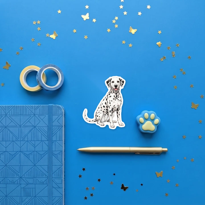 Dalmatian White and Black magnet flat lay with stationery