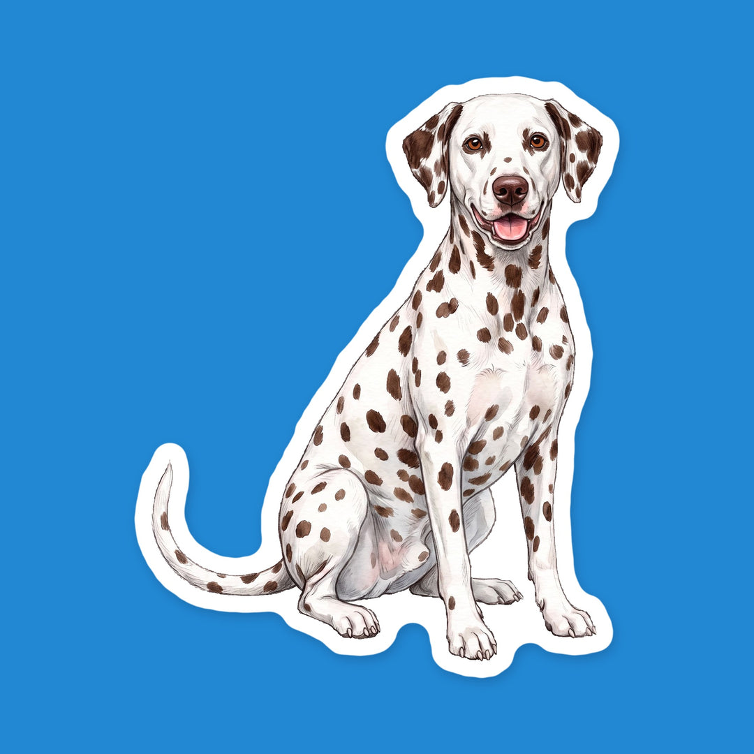 Dalmatian White and Liver watercolor dog fridge magnet