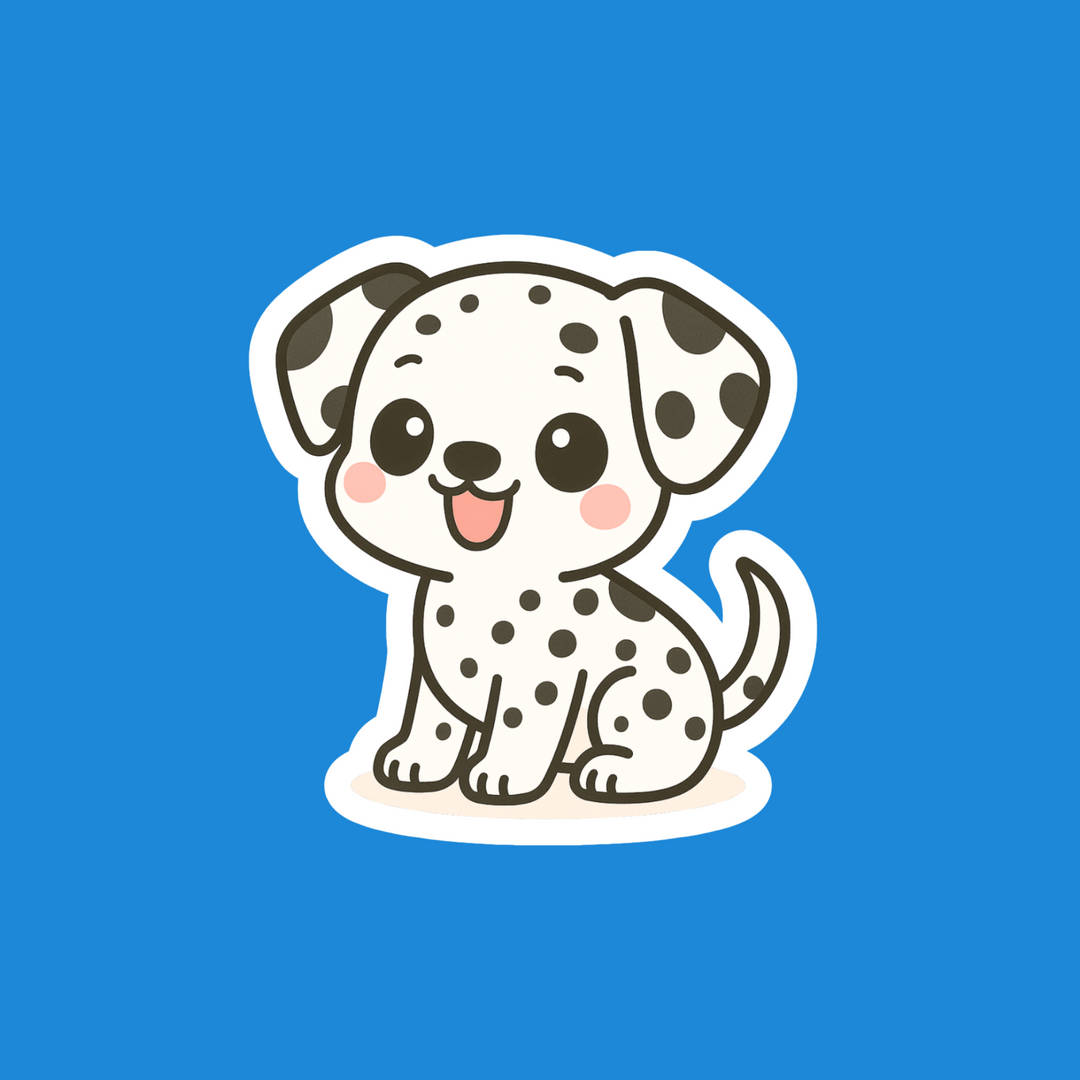 Dalmatian Black and White Kawaii Vinyl Sticker – Designs by Mysh
