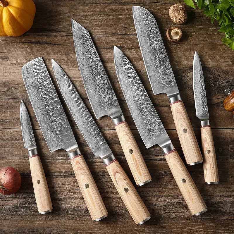 Damascus Steel Hand Kitchen Knife - Designs by Mysh