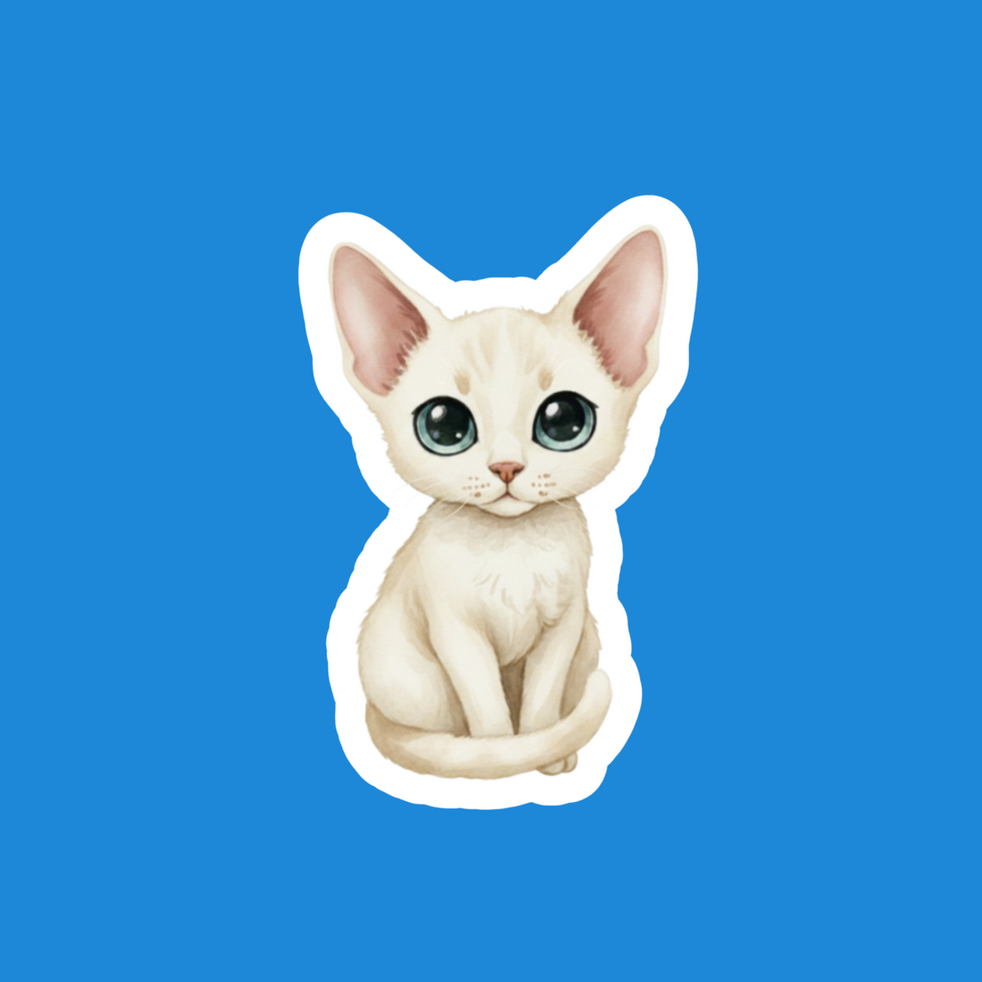 Devon Rex Cream Kawaii Artwork – Designs by Mysh
