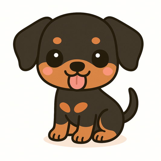 Kawaii Doberman Pinscher Dog Magnet – Cute Die Cut Fridge Magnet (3")