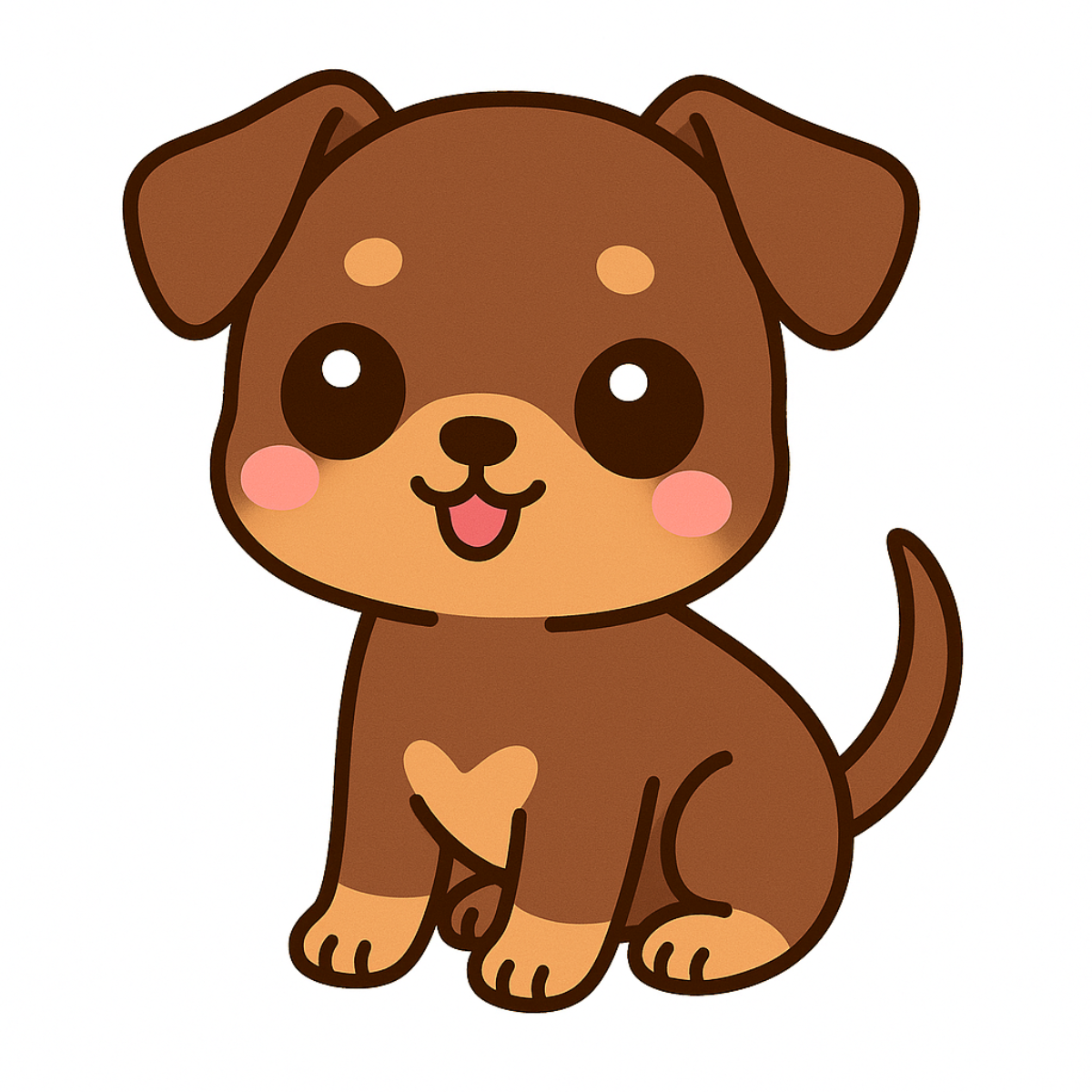 Kawaii Doberman Pinscher Dog Magnet – Cute Die Cut Fridge Magnet (3") - Designs by Mysh