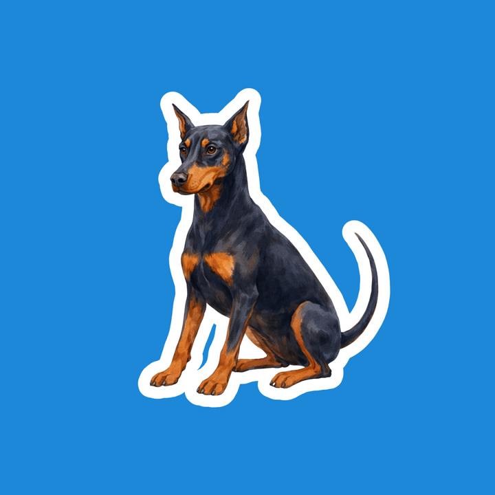 Doberman Pinscher Blue and Rust Watercolor